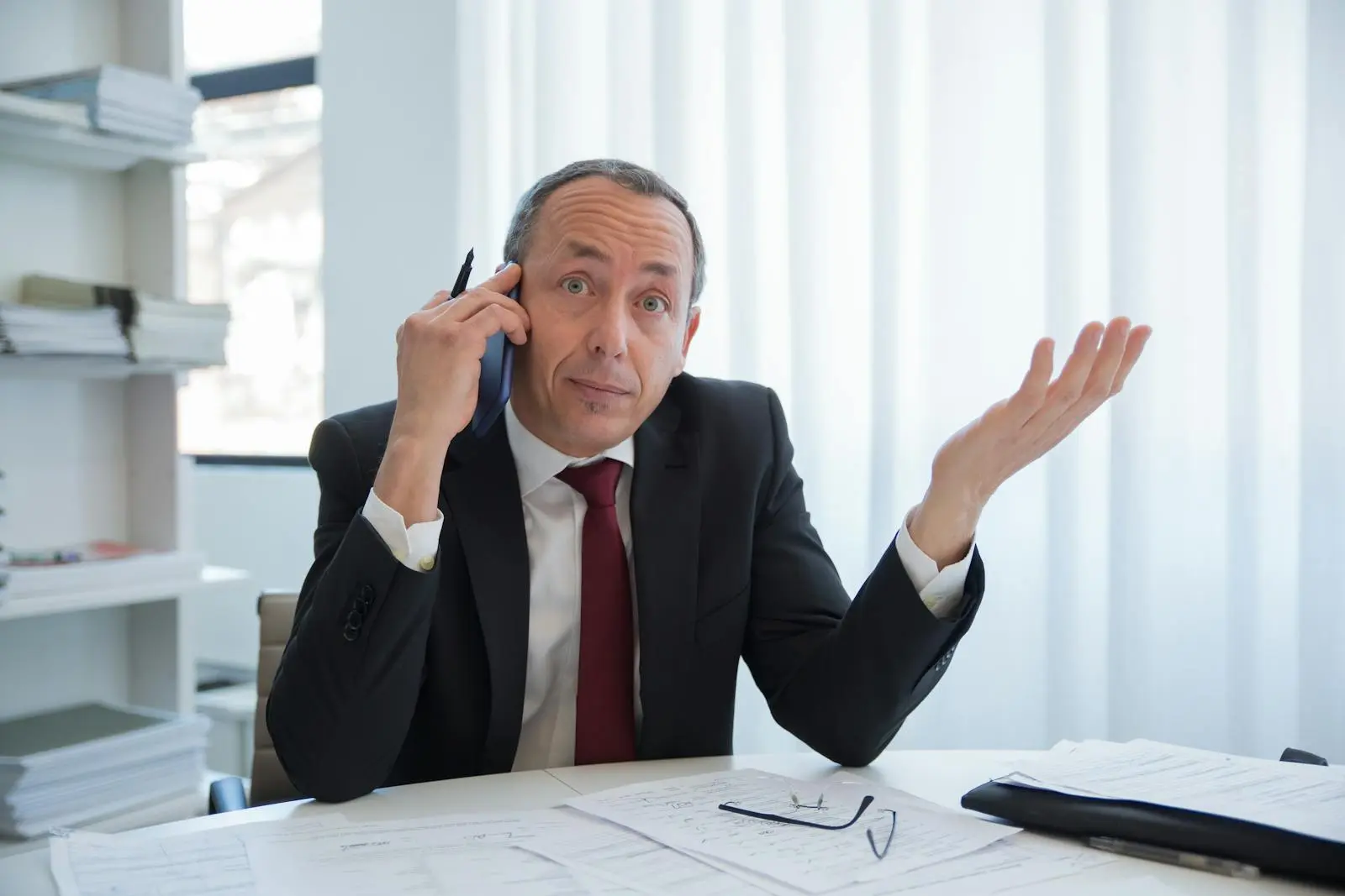Law firm partners reviewing documents together